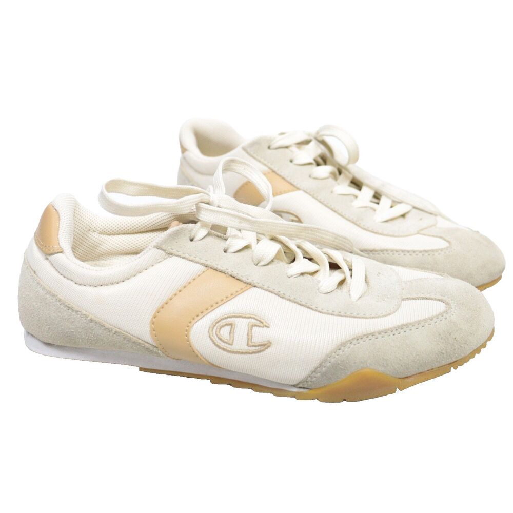 Vintage Champion Women's 8 Shoes Runners Beige Suede Athletic Skid Resistant‎